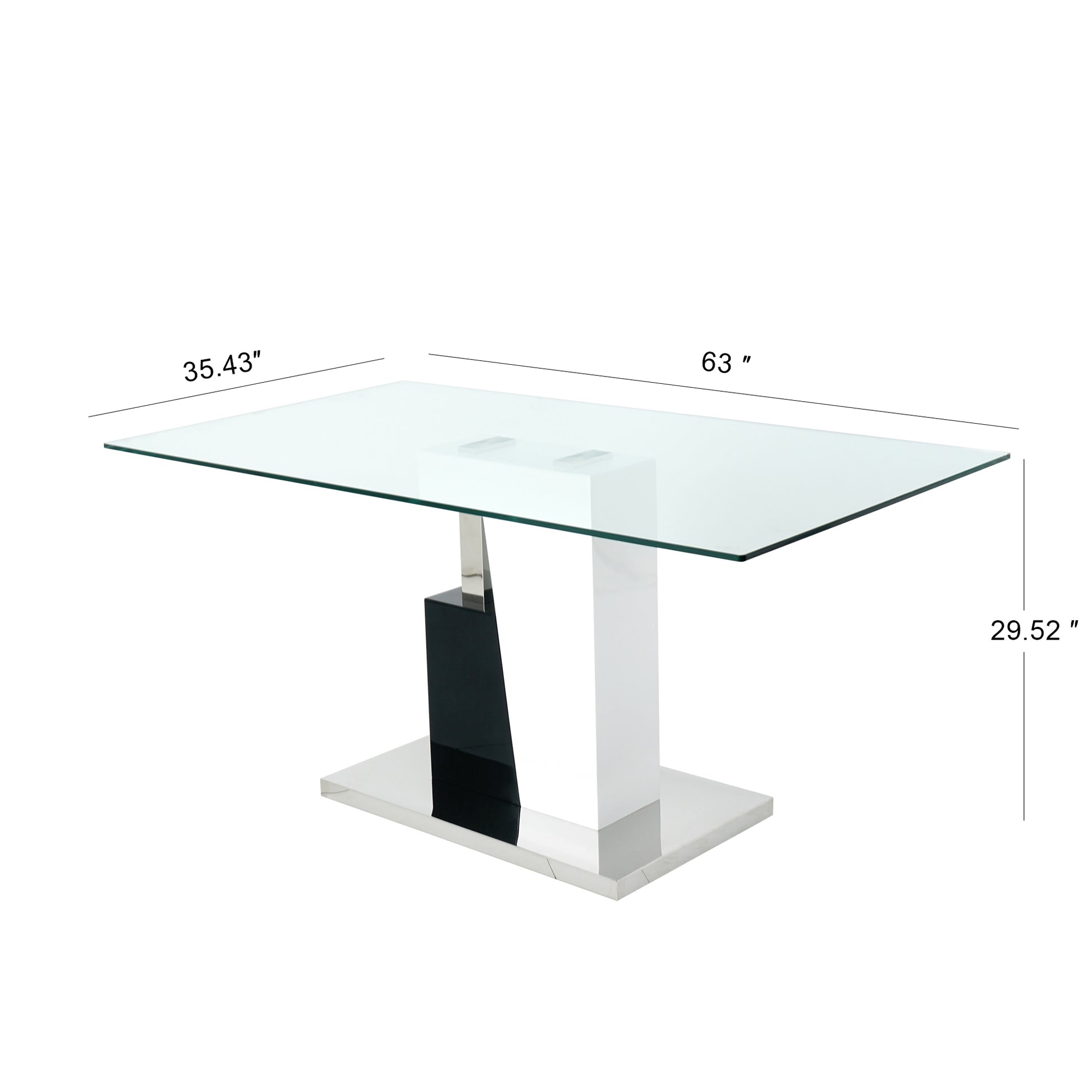 Modern Style Glass Table, Pu Fabric Chair Electroplated Chair Legs, Solid Support Base, Furniture Made Of Selected Materials To Highlight Fashion, Suitable For Living Room Use Set Of 5 White Mdf Metal