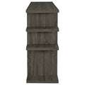 Weathered Grey 3 Tier Open Back Bookcase 3 Grey Etagere Horizontal Primary Living Space Open Back Wood Rustic Wood