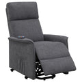 Charcoal Power Lift Recliner With Massage Function Grey Chenille Power Remote Wood Primary Living Space Cushion Back Contemporary,Modern Flared Arms Foam Upholstered