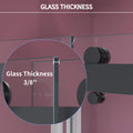 62'' 66'' W X 76'' H Double Sliding Frameless Shower Door With 3 8 Inch 10Mm Clear Glass In Matte Black Matte Black Stainless Steel