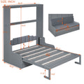 Queen Size Murphy Bed Wall Bed With Cushion,Gray Queen Gray Mdf Lvl