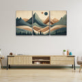 3 Panels Framed Abstract Wood Grain Style Mountain & Forest Canvas Wall Art Decor,3 Pieces Canvas Decoration Painting For Office,Dining Room,Living Room, Bedroom Decor 1218In Thickness 1.5Inch Rectangle Framed Multicolor Oversized 41In Canvas Nature