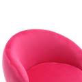 360 Degree Swivel Cuddle Barrel Accent Chairs, Round Armchairs With Wide Upholstered, Fluffy Fabric Chair For Living Room, Bedroom, Office, Waiting Rooms Rose Red Velvet