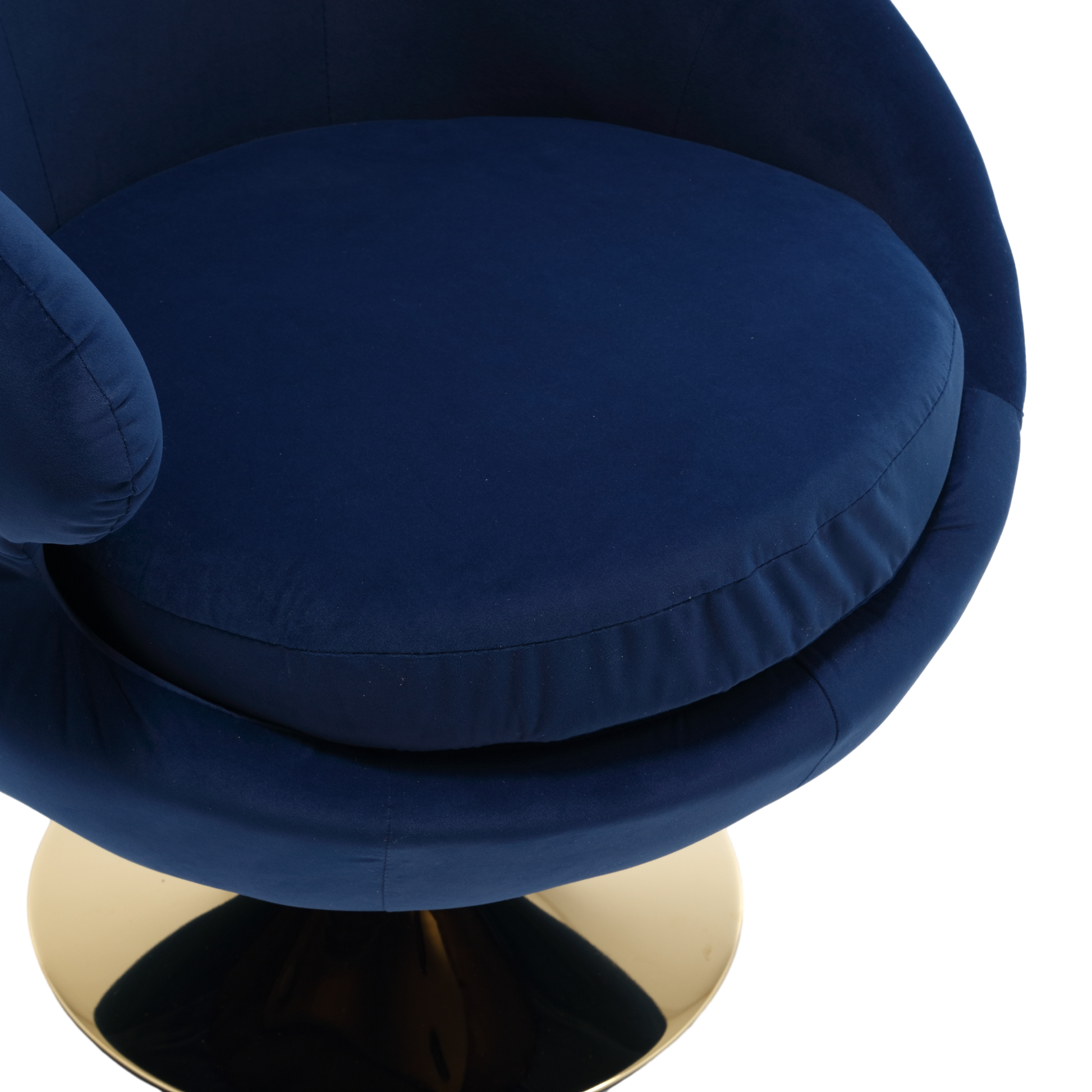 360 Degree Swivel Cuddle Barrel Accent Chairs, Round Armchairs With Wide Upholstered, Fluffy Fabric Chair For Living Room, Bedroom, Office, Waiting Rooms Navy Velvet