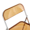 Yellow Clear Transparent Folding Chair Chair Pc Plastic Living Room Seat Brown Yellow Steel