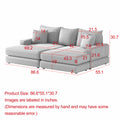 86.6Inch Corduroy 3 Seater Sofa With 3 Back Pillows2 Toss Pillows And Two Ottoman ,Comfy Sofa Deep Seat Couch For Living Room Ginger Corduroy 3 Seat