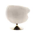 360 Degree Swivel Cuddle Barrel Accent Chairs, Round Armchairs With Wide Upholstered, Fluffy Fabric Chair For Living Room, Bedroom, Office, Waiting Rooms Beige Velvet