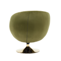 360 Degree Swivel Cuddle Barrel Accent Chairs, Round Armchairs With Wide Upholstered, Fluffy Fabric Chair For Living Room, Bedroom, Office, Waiting Rooms Olive Green Velvet