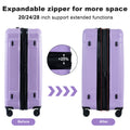 Luggage Sets Model Expandable Abs Pc 3 Piece Sets With Spinner Wheels Lightweight Tsa Lock 20 24 28 , Light Purple Light Purple Abs Pc