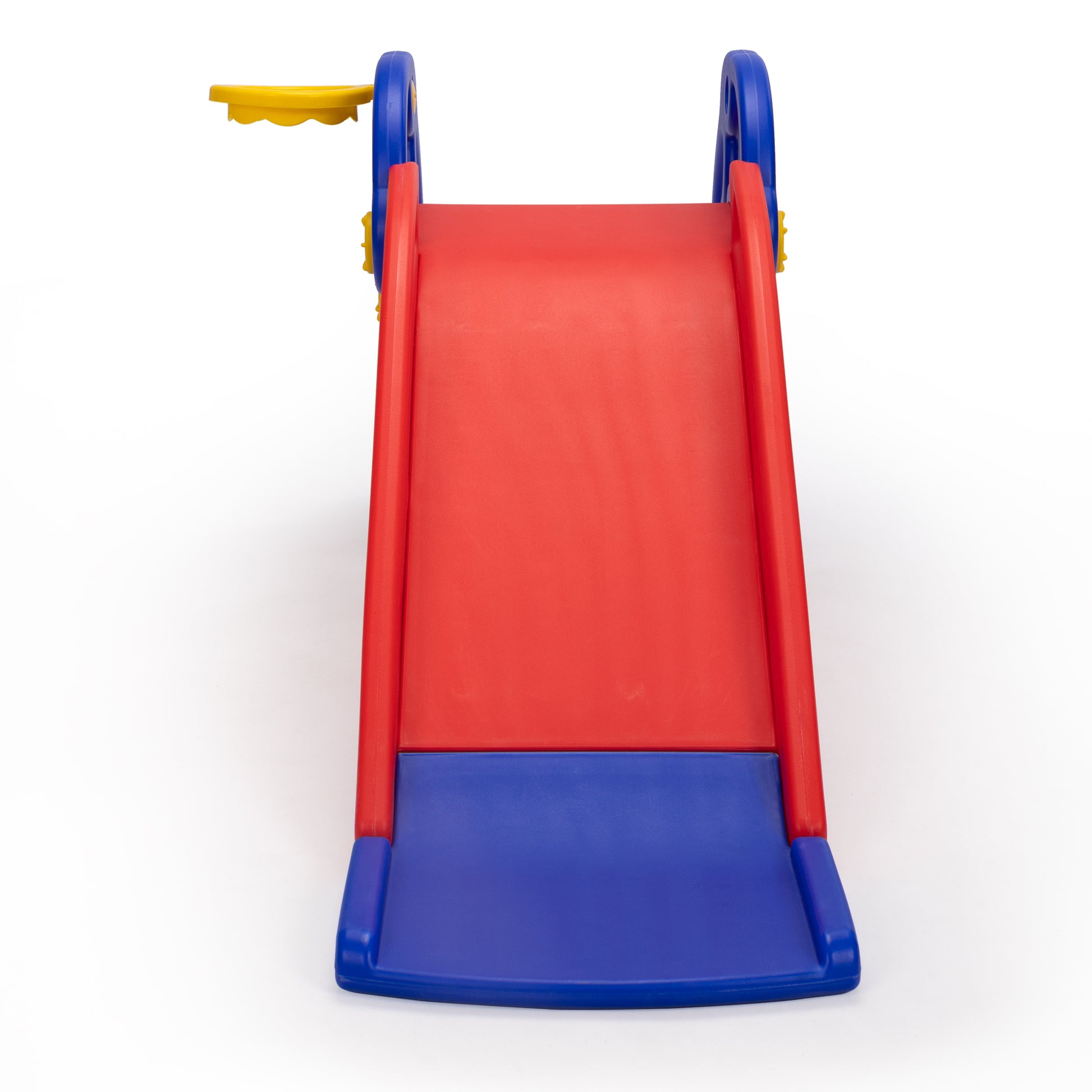 Toddler Slide, Dolphin Play Slide For Outdoor And Indoor, Freestanding Climber Playset With Basketball Hoop, Ball And Ladder, Red And Blue Blue Red Hdpe