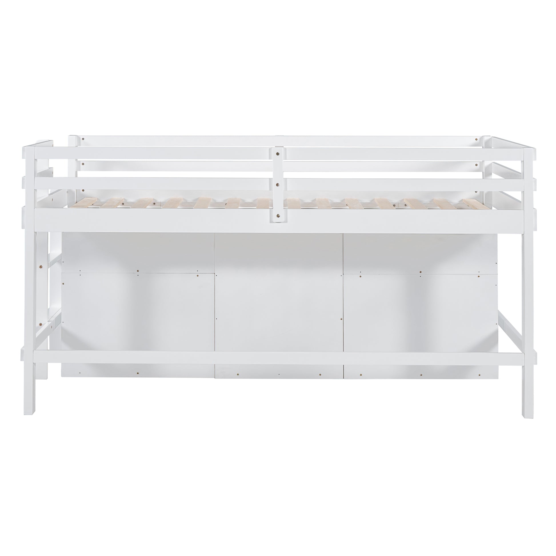 Twin Size Loft Bed With 4 Drawers, Underneath Cabinet And Shelves, White White Solid Wood Mdf