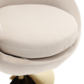 360 Degree Swivel Cuddle Barrel Accent Chairs, Round Armchairs With Wide Upholstered, Fluffy Fabric Chair For Living Room, Bedroom, Office, Waiting Rooms Beige Velvet