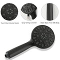 Drill Free Stainless Steel Slide Bar Combo Rain Showerhead 7 Setting Hand, Dual Shower Head Spa System Matte Black Abs