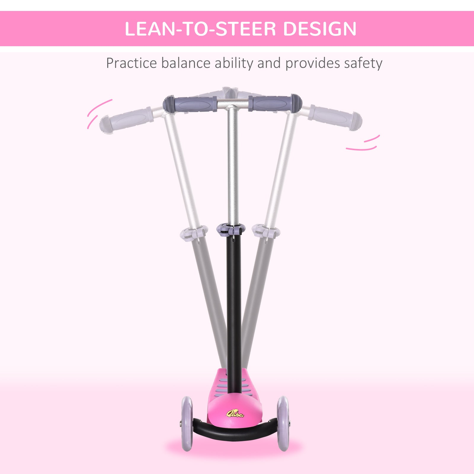 3 In 1 Ride On Push Car, Kids Scooter, Sliding Walker, Push Rider, With Adjustable Handlebar, 3 Balanced Wheels, Removable Storage Seat, For Boys And Girls Aged 2 6 Years Olds, Pink Pink Metal