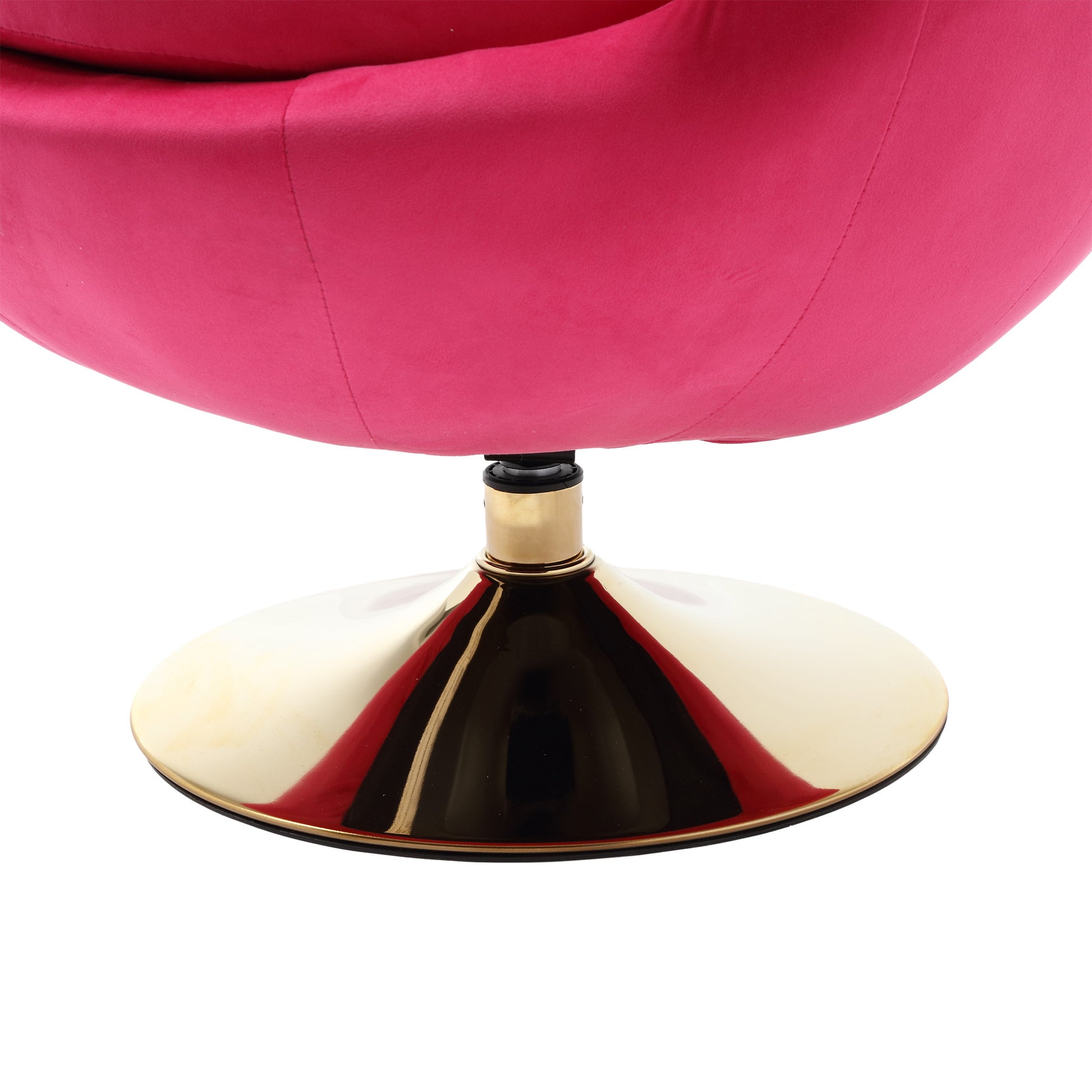 360 Degree Swivel Cuddle Barrel Accent Chairs, Round Armchairs With Wide Upholstered, Fluffy Fabric Chair For Living Room, Bedroom, Office, Waiting Rooms Rose Red Velvet