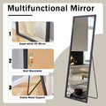 Third Generation Black Solid Wood Frame Full Body Mirror,Border, Bathroom Makeup Mirror, Bedroom Porch, Decorative Mirror, Clothing Store, Floor Standing Large Mirror. Black 65 