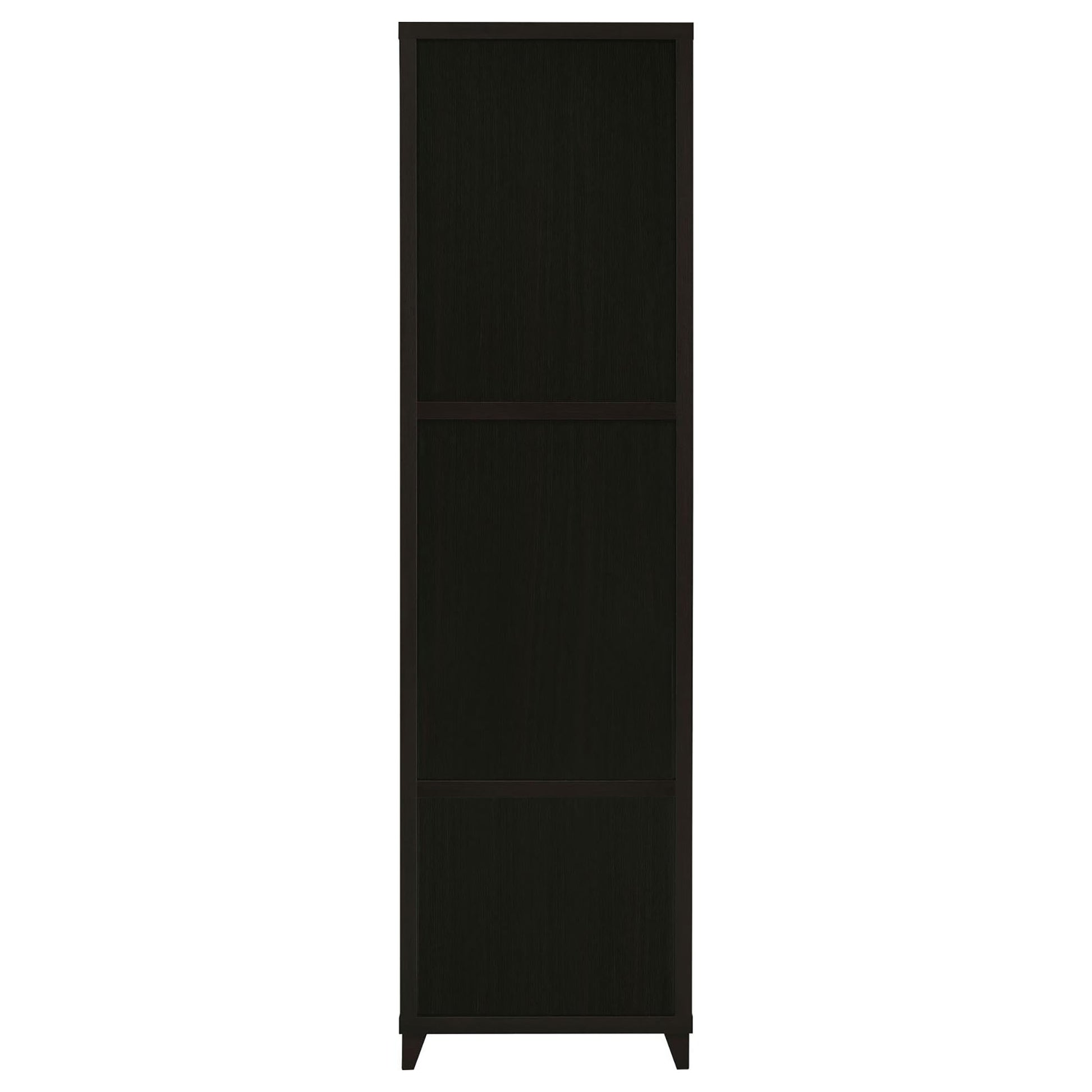 Cappuccino Media Tower With Shelf And Drawer 4 Brown Standard Horizontal Primary Living Space Closed Back Wood Contemporary,Modern Rubberwood Wood