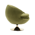 360 Degree Swivel Cuddle Barrel Accent Chairs, Round Armchairs With Wide Upholstered, Fluffy Fabric Chair For Living Room, Bedroom, Office, Waiting Rooms Olive Green Velvet