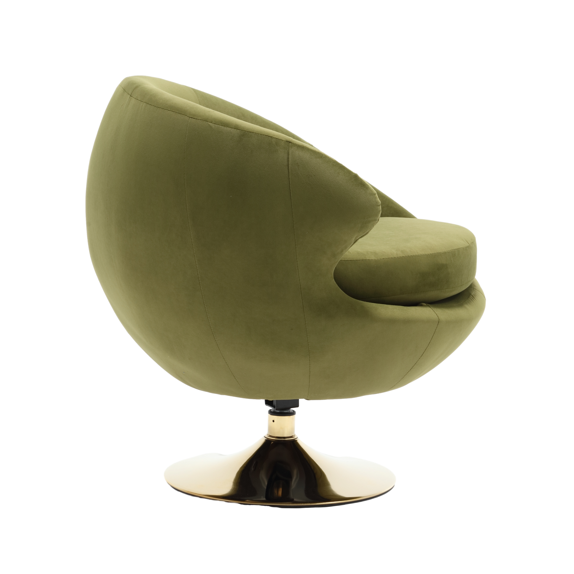 360 Degree Swivel Cuddle Barrel Accent Chairs, Round Armchairs With Wide Upholstered, Fluffy Fabric Chair For Living Room, Bedroom, Office, Waiting Rooms Olive Green Velvet