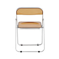 Yellow Clear Transparent Folding Chair Chair Pc Plastic Living Room Seat Brown Yellow Steel