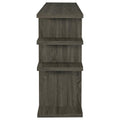 Weathered Grey 3 Tier Open Back Bookcase 3 Grey Etagere Horizontal Primary Living Space Open Back Wood Rustic Wood