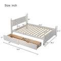 Full Size Solid Wood Platform Bed Frame With 2 Drawers For Limited Space Kids, Teens, Adults, No Need Box Spring, White Box Spring Not Required Full White Wood Bedroom Mid Century Modern,Modern Pine Bed Frame Wood