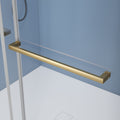 56'' 60'' W X 76'' H Soft Closing Double Sliding Frameless Shower Door With 3 8 Inch 10Mm Clear Glass In Brushed Gold Brushed Gold Stainless Steel