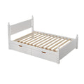 Full Size Solid Wood Platform Bed Frame With 2 Drawers For Limited Space Kids, Teens, Adults, No Need Box Spring, White Box Spring Not Required Full White Wood Bedroom Mid Century Modern,Modern Pine Bed Frame Wood