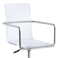 Clear And Chrome Acrylic Office Chair With Casters Clear Office Wipe Clean Contemporary,Modern Office Chairs Solid Back Adjustable Height Acrylic