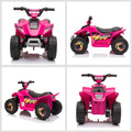 6V Kids Atv 4 Wheeler Ride On Car, Electric Motorized Quad Battery Powered Vehicle With Forward Reverse Switch For 18 36 Months Old Toddlers, Pink Pink Steel