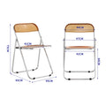 Yellow Clear Transparent Folding Chair Chair Pc Plastic Living Room Seat Brown Yellow Steel