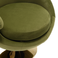 360 Degree Swivel Cuddle Barrel Accent Chairs, Round Armchairs With Wide Upholstered, Fluffy Fabric Chair For Living Room, Bedroom, Office, Waiting Rooms Olive Green Velvet