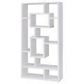 White 10 Shelf Open Back Bookcase 8 Or More White Geometric Horizontal Primary Living Space Open Back Wood Contemporary,Modern Wood