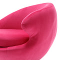 360 Degree Swivel Cuddle Barrel Accent Chairs, Round Armchairs With Wide Upholstered, Fluffy Fabric Chair For Living Room, Bedroom, Office, Waiting Rooms Rose Red Velvet