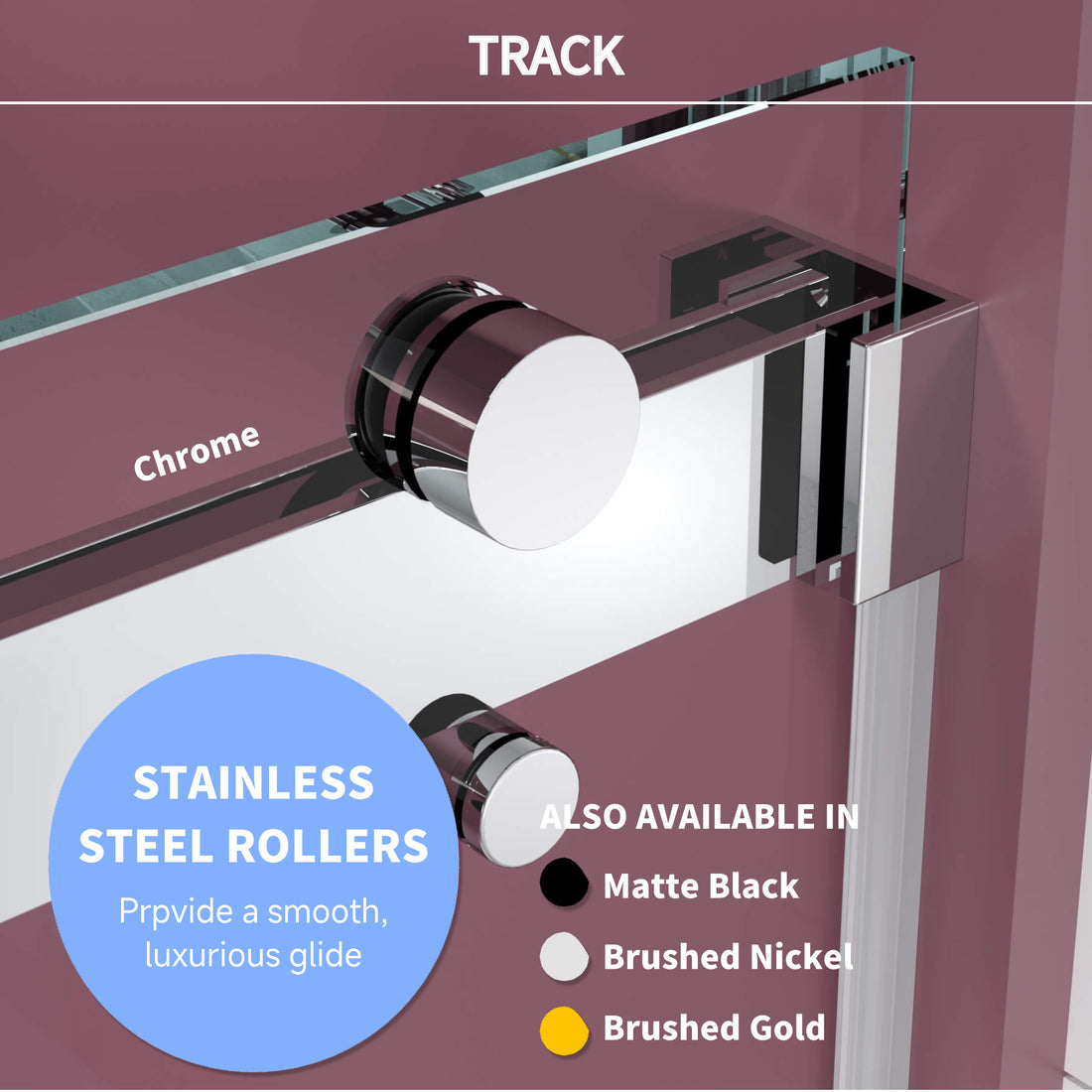 50'' 54'' W X 76'' H Double Sliding Frameless Shower Door With 3 8 Inch 10Mm Clear Glass In Chrome Chrome Stainless Steel