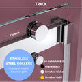 44'' 48'' W X 76'' H Double Sliding Frameless Shower Door With 3 8 Inch 10Mm Clear Glass In Chrome Chrome Stainless Steel