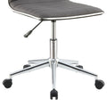 Grey And Chrome Armless Office Chair With Casters Grey Office Contemporary,Modern Office Chairs Foam Adjustable Height Upholstered