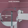 72'' 76'' W X 76'' H Double Sliding Frameless Shower Door With 3 8 Inch 10Mm Clear Glass In Brushed Nickel Brushed Nickel Stainless Steel