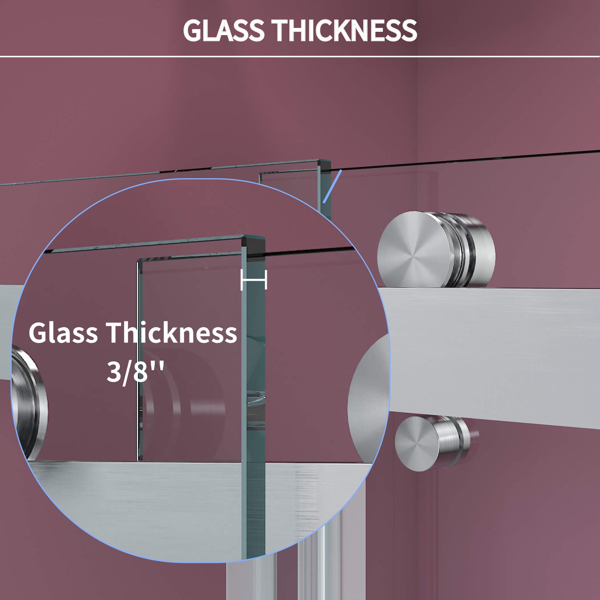 72'' 76'' W X 76'' H Double Sliding Frameless Shower Door With 3 8 Inch 10Mm Clear Glass In Brushed Nickel Brushed Nickel Stainless Steel