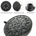 Drill Free Stainless Steel Slide Bar Combo Rain Showerhead 7 Setting Hand, Dual Shower Head Spa System Matte Black Abs