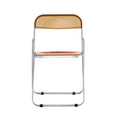 Yellow Clear Transparent Folding Chair Chair Pc Plastic Living Room Seat Brown Yellow Steel