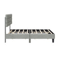 Full Bed Frame With Headboard,Sturdy Platform Bed With Wooden Slats Support,No Box Spring,Mattress Foundation,Easy Assembly Light Gray Wood