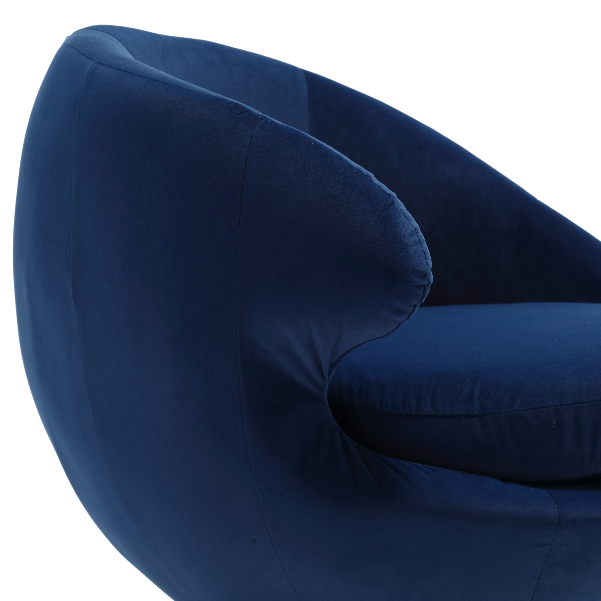 360 Degree Swivel Cuddle Barrel Accent Chairs, Round Armchairs With Wide Upholstered, Fluffy Fabric Chair For Living Room, Bedroom, Office, Waiting Rooms Navy Velvet