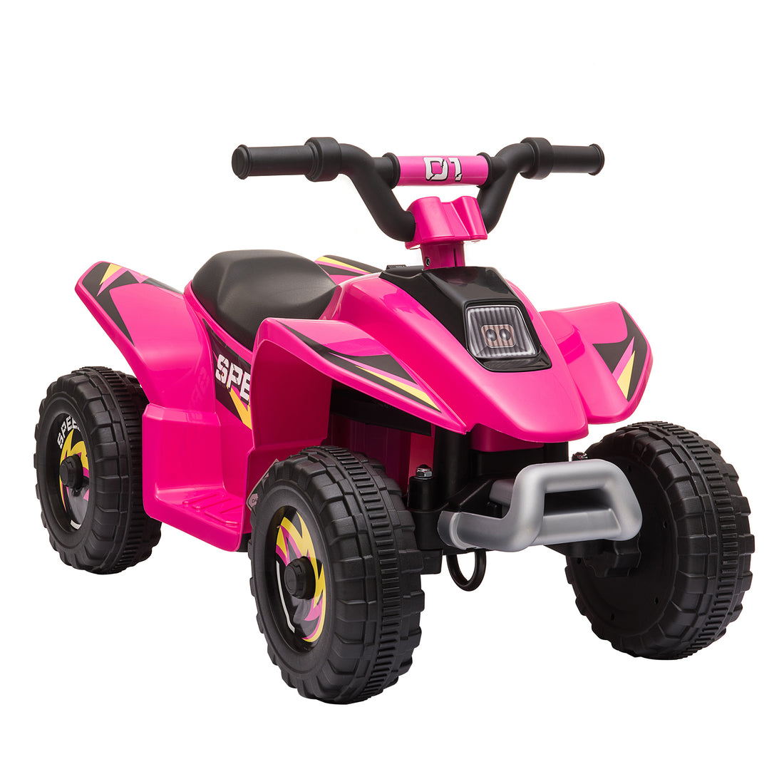 6V Kids Atv 4 Wheeler Ride On Car, Electric Motorized Quad Battery Powered Vehicle With Forward Reverse Switch For 18 36 Months Old Toddlers, Pink Pink Steel