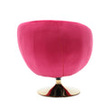 360 Degree Swivel Cuddle Barrel Accent Chairs, Round Armchairs With Wide Upholstered, Fluffy Fabric Chair For Living Room, Bedroom, Office, Waiting Rooms Rose Red Velvet