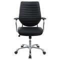 Black And Chrome Height Adjustable Swivel Office Chair Black Office Spot Clean Contemporary,Modern Office Chairs Foam Casters Upholstered