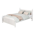 Full Size Solid Wood Platform Bed Frame For Kids, Teens, Adults, No Need Box Spring, White Box Spring Not Required Full White Wood Bedroom Mid Century Modern,Modern Pine Bed Frame Wood