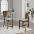 Dining Room Furniture Counter Height Chairs Set Of 4, Kitchen Chair With Padded Seatupholstered Side Chair For Dining Room, Living Room, Walnut Walnut Dining Room Rubberwood Rubber Wood