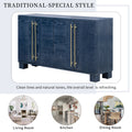 Wood Traditional Style Sideboard With Adjustable Shelves And Gold Handles For Kitchen, Dining Room And Living Room Antique Navy Antique Navy Mdf