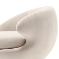 360 Degree Swivel Cuddle Barrel Accent Chairs, Round Armchairs With Wide Upholstered, Fluffy Fabric Chair For Living Room, Bedroom, Office, Waiting Rooms Beige Velvet